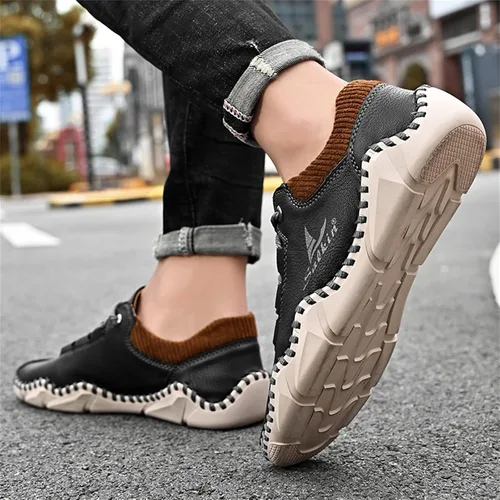 Vista 6 de Zapatos casuales para hombre, zapatos de cuero Oxford, zapatos de trabajo para hombre