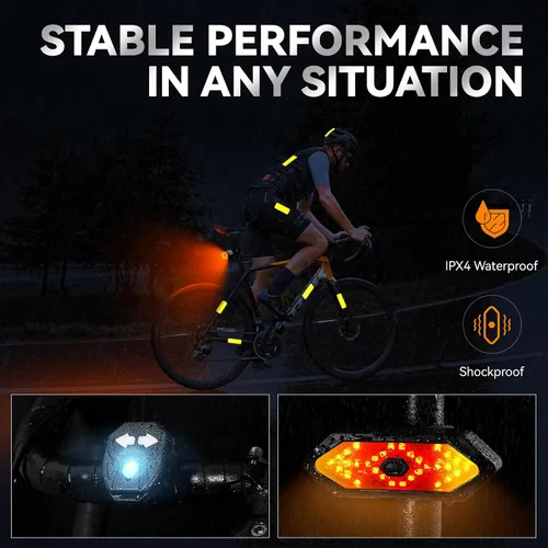 Vista 4 de Luz trasera de bicicleta con intermitentes USB recargable para bicicleta de 120 lúmenes, ultra brillantes, LED intermitentes para bicicleta, 5 modos