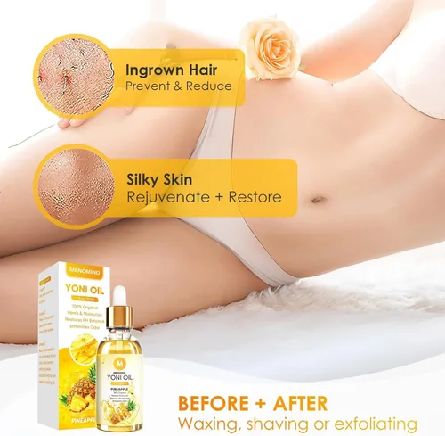 Vista 4 de Yoni Oil - Paquete de 3 aceites femeninos orgánicos para mujer, equilibrio de pH, desodorante femenino, humectante vaginal, elimina el olor