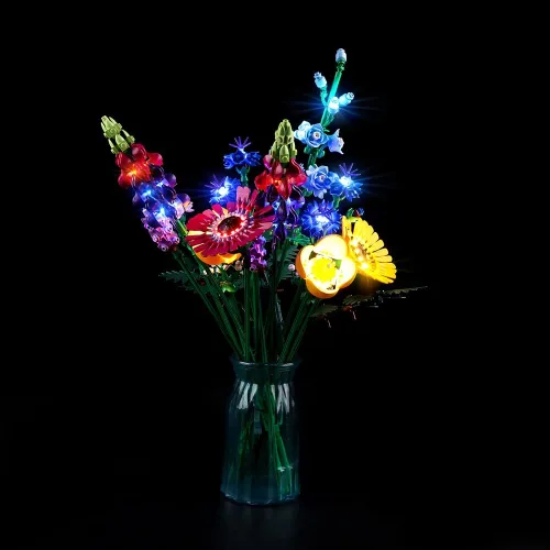 Vista 4 de Kyglaring Kit de luces LED compatible con Lego Set 10313, accesorios de iluminación compatibles con iconos de ramo de flores silvestres, solo luces