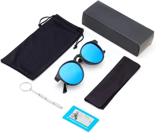 Vista 7 de Lentes de sol polarizados para mujer, estilo retro, redondo, para mujer, estilo vintage