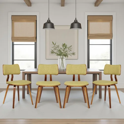 Vista 12 de Armen Living Jaguar Silla de comedor en tela de carbón y acabado de madera de nogal, acabado carbón/nogal, 20 pulgadas de profundidad x 18 pulgadas
