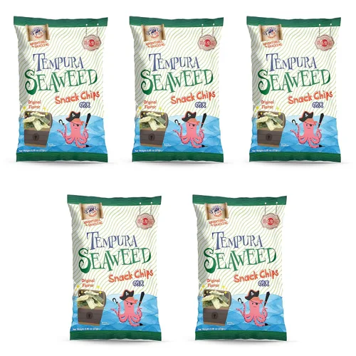 Vista 24 de Swashbuckle Snacks Patatas fritas crujientes de tempura calamar, sabor a queso, 0.95 onzas (0.95 oz), paquete de 5, fabricado en Japón, Otsumami