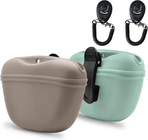 Vista 25 de AUDWUD - Bolsa de silicona para perros con cierre magnético con clip seguro Upgraded clip keeps your treat pouch secure during training.Magnetic
