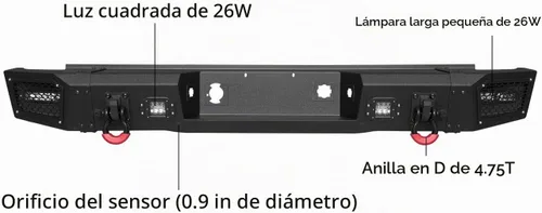 Vista 8 de VIJAY Parachoques delantero y trasero para Chevy Silverado 1500 2007-2013 con placa de cabrestante y luces