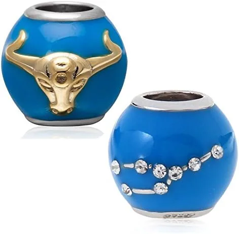 Vista 3 de Abalorio de plata de ley 925 con diseño de signo del zodiaco
