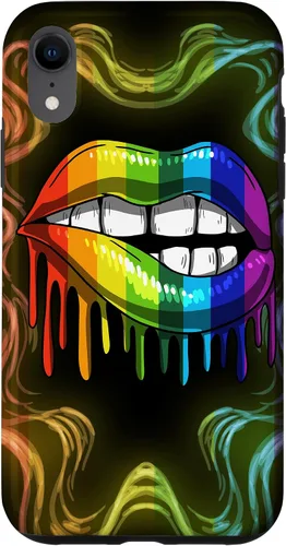 Vista 25 de Rainbow Lip Drip Lesbiana Gay Pride Bisexual Transgénero LGBT Funda para iPhone 17