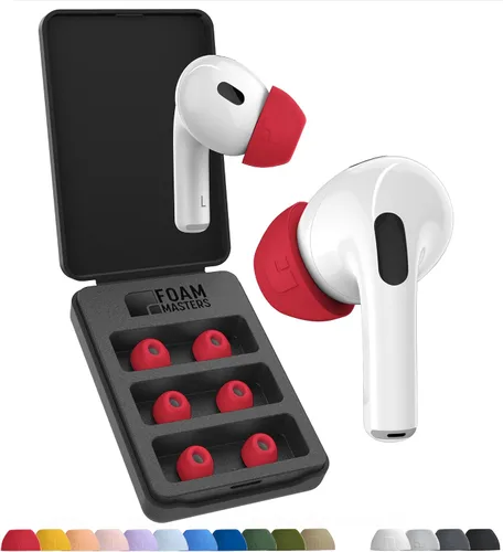 Vista 12 de Foam Masters - Almohadillas de espuma viscoelástica ultra premium para AirPods Pro de 1ª y 2ª generación 3 pares Nueva versión Ajuste seguro