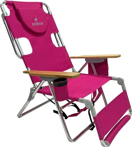 Vista 15 de Ostrich 3N1 Silla reclinable ligera para césped, playa, reclinable con reposapiés, Muebles de exterior para patio, balcón, patio trasero o porche