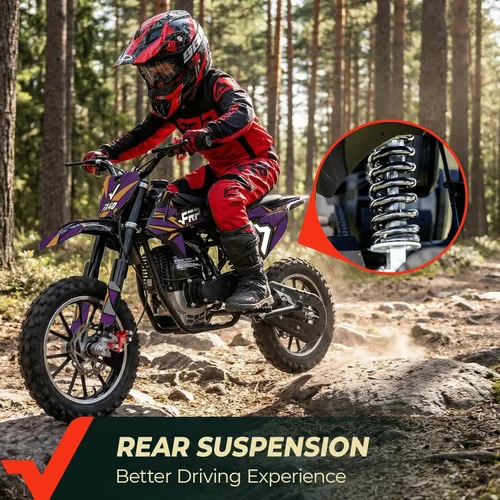 Vista 4 de FRP FX40 - Bicicleta de motocross a gas para adolescentes, 40 cc, 4 tiempos Púrpura