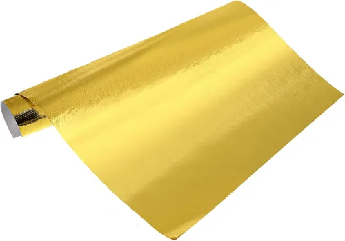 Vista 3 de BBTO Cinta de protección contra el calor con respaldo adhesivo, protector térmico de fibra de vidrio aluminizada, barrera de protección contra