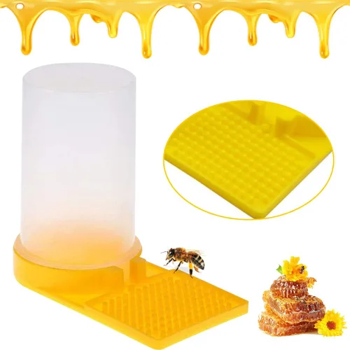 Vista 3 de Paquete de 2 alimentadores de abejas, dispensador de agua de apicultura, equipo de apicultura, colmena de miel, alimentador de entrada, herramientas