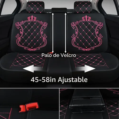 Vista 3 de Fundas de Asientos de Cuero para Automóvil, Lujosas Universales de Servicio Pesado Impermeables de Cuero Cubierta de Vehículo Automotriz para Autos