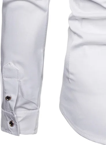 Vista 6 de ZEROYAA Camisas de vestir para hombre con diseño de bordado de hipster de manga larga con botones