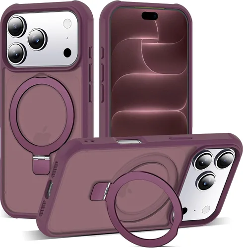 Vista 194 de SKYLMW - Funda compatible con iPhone 11 de 6.1 pulgadas, con soporte magnético invisible tipo anillo, funda translúcida de grado militar, compatible