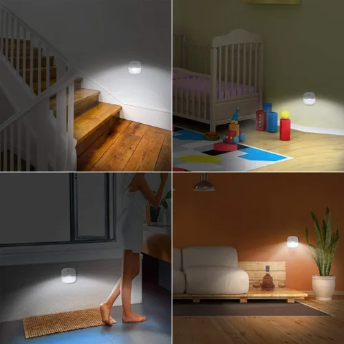 Vista 8 de AMIR Luz de escalera con sensor de movimiento mejorada para interiores (blanco, paquete de 3)