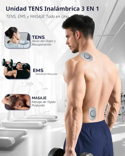 Vista 2 de KingPavonini Unidad TENS inalámbrica estimulador muscular para terapia de alivio del dolor, 2 unidades de máquina TENS de doble canal, 30