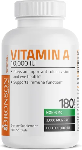 Vista 3 de Bronson Vitamina A 10,000 UI Fórmula Premium Sin OMG Apoya la Visión Saludable y el Sistema Inmunológico y el Crecimiento y Reproducción Saludables