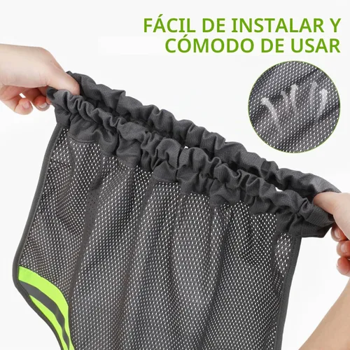 Vista 3 de Sombrero duro de malla de poliéster con visera completa, visera reflectante para el cuello Gris