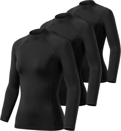 Vista 7 de ATHLIO Camisetas térmicas de manga larga para mujer, camisas de tortuga simulada, capa base de compresión con forro polar