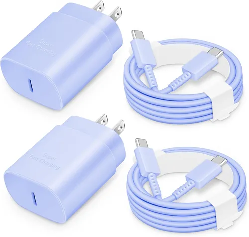 Vista 8 de Bloque de Carga Rápida USB-C de 25W con Cable C a C [Compatible con PD PPS] para Galaxy S24/S23/S22, Pixel 8/7, Z Flip 5, iPhone 17/16/15 - Cargador