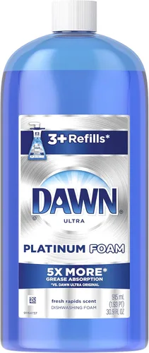 Vista 4 de Dawn Platinum - Espuma de limpieza para platos, kit de bomba y recarga de jabón para platos con aroma fresco a Rapids