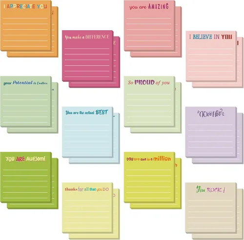 Vista 47 de Yinder 12 notas adhesivas inspiradoras, bonitas notas adhesivas motivacionales, regalos de agradecimiento a los empleados, a granel para profesores