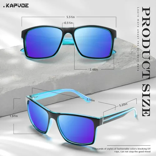 Vista 3 de KAPVOE Gafas de sol polarizadas para hombres y mujeres, protección UV400, gafas deportivas, conducción, pesca, ciclismo, playa, golf, correr, béisbol