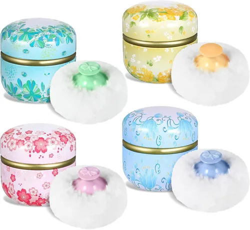 Vista 8 de Zopeal Kit de soplo de polvo para polvo, contenedor de cosméticos para el cuerpo, contenedor suave para bebés y mujeres, viaje a casa, caja