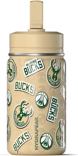 Vista 19 de Hydrapeak x NBA Botella de agua mini de 14 onzas oficialmente licenciada de los Atlanta Hawks para niños con tapa con popote y asa, reutilizable