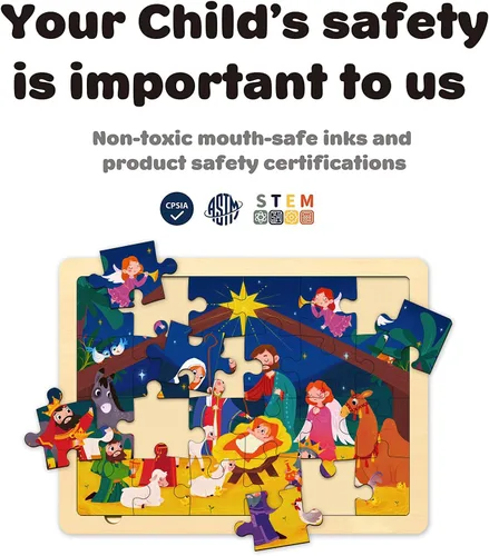 Vista 3 de Nativity Scene Kids - Rompecabezas de 24 piezas para niños de 3