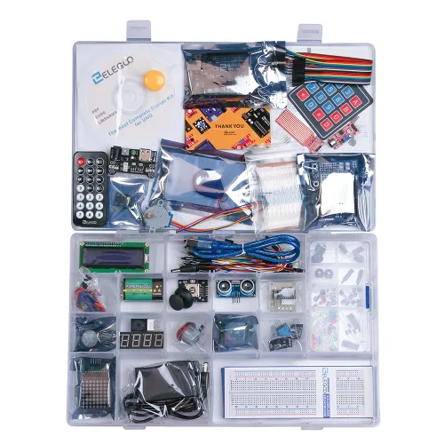 Vista 4 de ELEGOO UNO R3 Project - Kit de inicio más completo y kit de módulos de sensor 37 en 1 mejorado ELEGOO