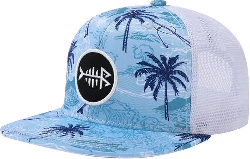 Vista 31 de BASSDASH Gorra de Camionero de Ala Plana Ajustable con Snapback y Malla para Hombres y Mujeres Verde militar