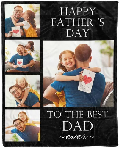 Vista 31 de D-Story Mantas para papá, manta de regalo personalizada de hija, manta para el Día del Padre, regalos para papá de parte de la hija, manta con fotos