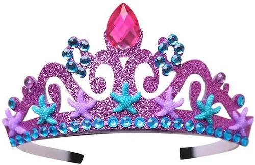 Vista 7 de Disfraz de sirena para niñas, vestido de princesa Ariel para Halloween, cosplay, cumpleaños, con accesorios de corona