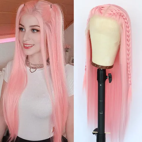 Vista 14 de Pelucas de encaje frontal de 13 x 6 pulgadas, pelucas de cabello negro natural, pelucas de encaje frontal sin pegamento, pelucas de encaje frontal
