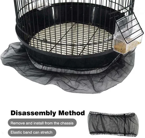 Vista 4 de Jaula Universal para Pájaros con Protector de Semillas, Protector de Malla de Nylon para Captura de Semillas, Protector de Malla de Nylon