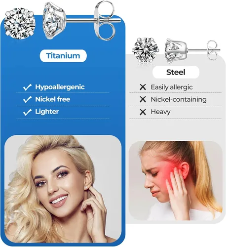 Vista 5 de Aretes hipoalergénicos de circonita cúbica para mujeres, hombres y niñas, diseño de cartílago, de acero quirúrgico, 5 pares