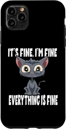 Vista 4 de Funda para iPhone 12 mini It's Fine I'm Fine Everything Is Fine Lustige Katze