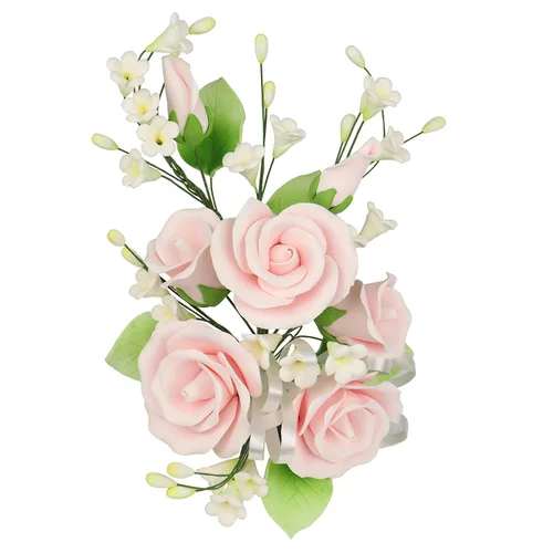 Vista 11 de O'Creme Aerosol de Flor de Masa de Goma, Rosa Blanca 6x8 - Flores Comestibles para Decorar Pasteles - Decoraciones de Flores para Tartas, Caramelos