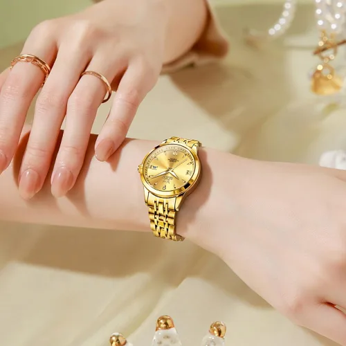 Vista 5 de OLEVS Reloj automático para mujer, de lujo, con diamantes de lujo, cuerda automática, impermeable, fecha luminosa