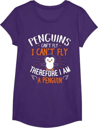Vista 18 de Penguins Can't Fly Shirt - Camiseta de regalo para amantes de los pingüinos, Azul Azul Marino