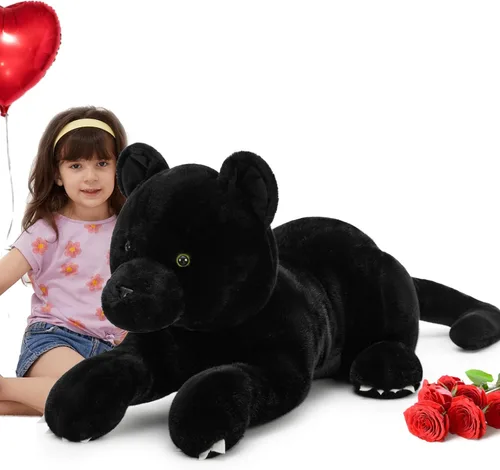 Vista 13 de MorisMos Animal de Peluche Gigante Guepardo Almohada de Felpa 4 pies, 47" Juguete de Felpa de Guepardo Extra Grande para Niños y Adultos, Leopardo