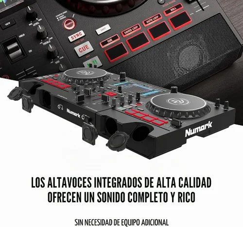 Vista 9 de Numark Controlador de DJ Mixstream Pro+ con Separación de Stems, 2 Decks, Transmisión Wi-Fi, Mezclador, Pantalla Táctil de 7", Altavoces, funciona