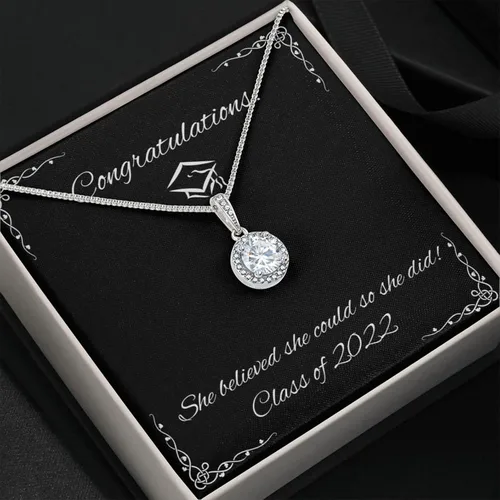 Vista 2 de Vitalicio Collar de graduación para ella 2023 - Collar de graduación 2019 para mujer, Cadenas de Plata 925 para mujer, regalos para graduación 2023