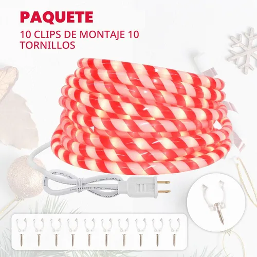 Vista 8 de Afirst Luces de Cuerda de Bastón de Caramelo de Navidad - Luces LED de Hadas de 18 Pies IP65 Impermeables Conectables Luces de Tubo para Exteriores