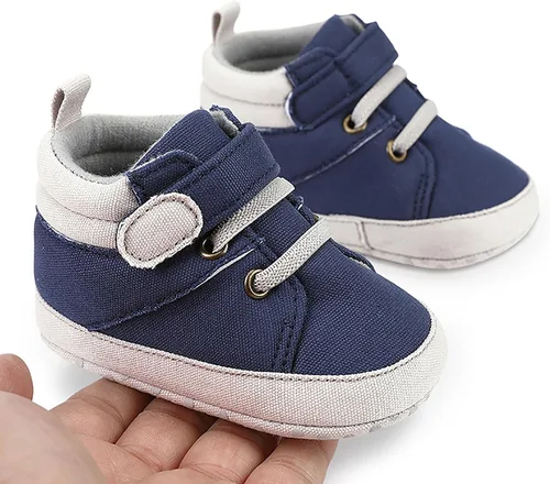 Vista 4 de SOFMUO Zapatos deportivos para bebés, niños y niñas, de piel sintética, antideslizantes, suela de goma suave, botines de vestir para niños pequeños