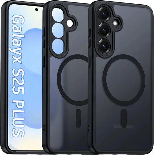Vista 53 de Oterkin Funda magnética para Samsung Galaxy A17 mate, funda de teléfono A17 compatible con MagSafe esmerilada, translúcida, a prueba de golpes Negro