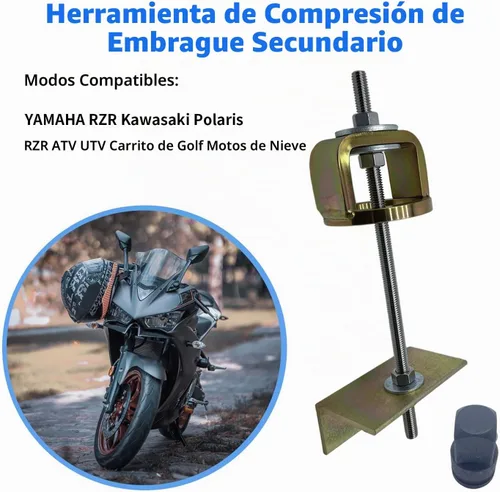 Vista 2 de Herramienta de Compresión de Embrague ATV Compatible con Motonieve para YAMAHA RZR Kawasaki Polaris, Herramienta de Compresión de Resorte