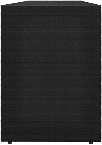 Vista 6 de vidaXL Gabinete de almacenamiento de jardín negro 78.0x21.9x31.5 Poly Rattan